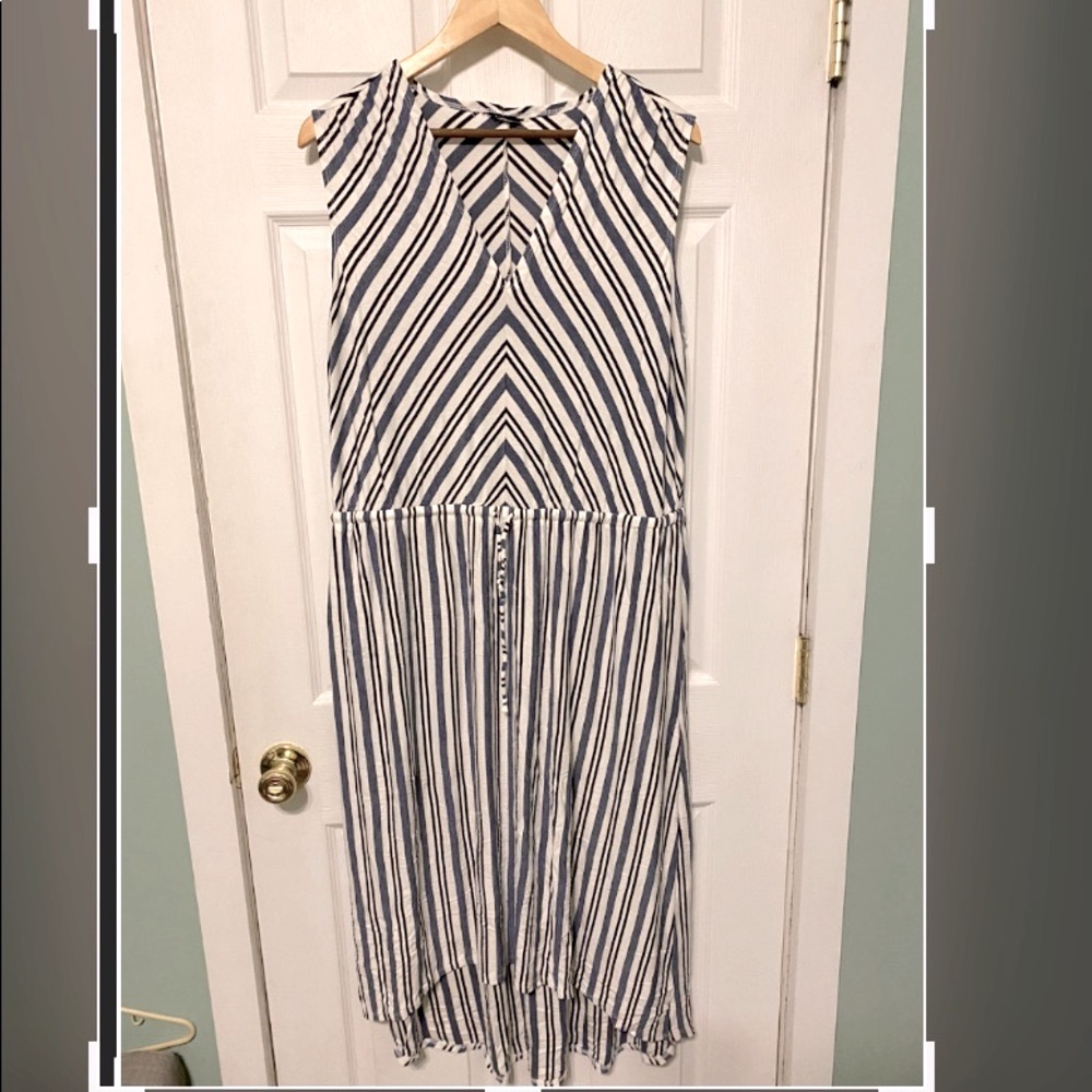 Lane Bryant Chevron Stripe High Low Dress 18W  EUC